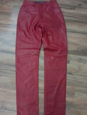 Wilson Red Straight-Leg Pants Leather sz 8